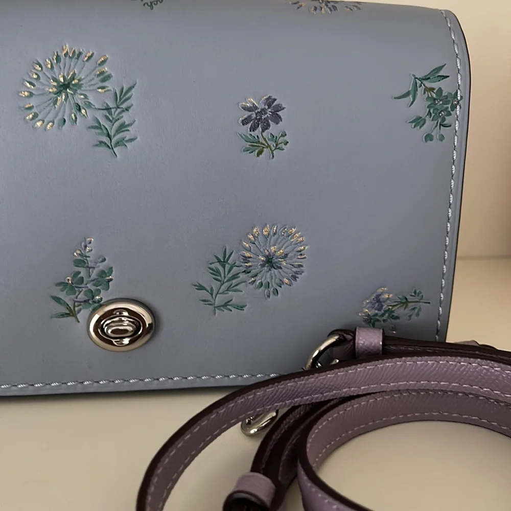 Coach Crossbody Dinky With Meadow Prairie Print in Silver Mist - Picture 7 of 7